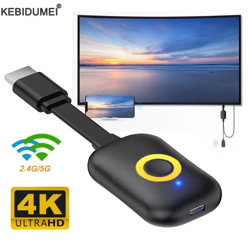 Bezprzewodowy odbiornik telewizyjny 2.4G/5G z wyświetlaczem WiFi Adapter HDMI Odbiornik telewizyjny 4K Mirascreen TV Stick dla Androida IOS do telewizora