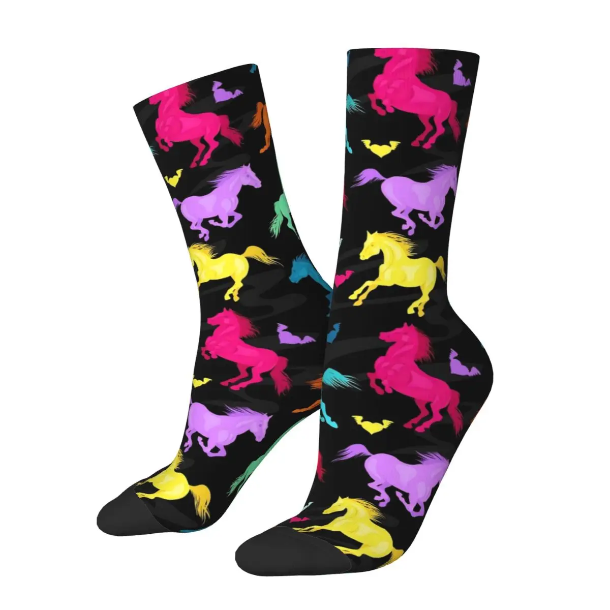 Colorful Horse Stockings Female Running Animal Socks Soft Leisure Socks Spring Skateboard Non Skid Design Socks Gift