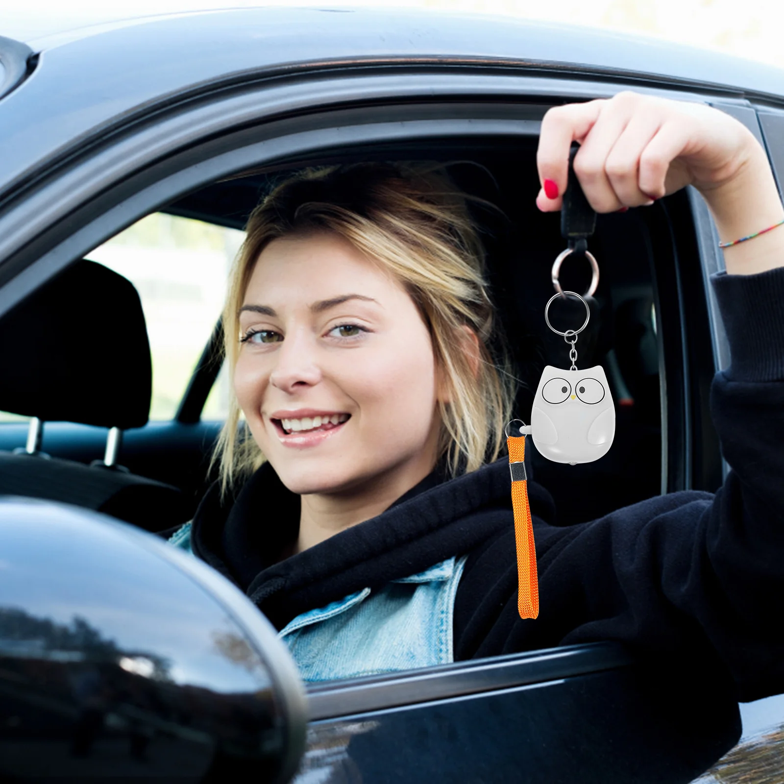 إنذار شخصي 130 ديسيبل للنساء، سلسلة مفاتيح صغيرة للسلامة في الهواء الطلق على شكل بومة، جهاز إنذار شخصي للنساء #5