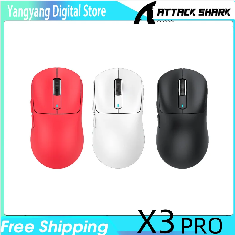 

Attack Shark X3 Pro 4K/8K Hz Mouse 59g Superlight BT/2.4G Wired Wireless Mouse PixArt PAW3395 26000 DPI Gaming Mouse