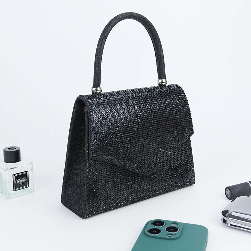 

Elegant Vintage Evening Bag with Rhinestone Decoration,Magnetic Clasp,Fashionable Single Shoulder Bag for Banquet,Party,Wedding