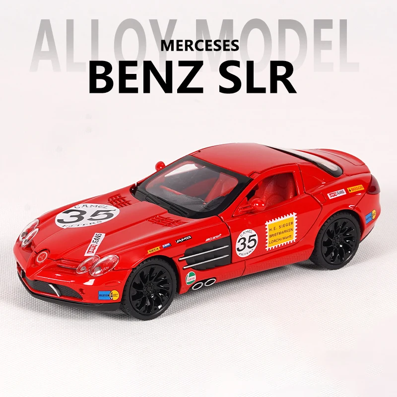 Versión de pista 1:24 SLR 722S, modelo de coche deportivo de aleación, vehículos de carreras de Metal fundido a presión, modelo de simulación de sonido, luz, juguetes para niños, regalo