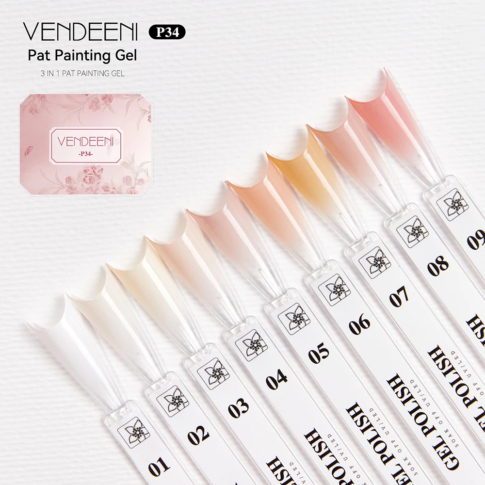 Vendeeni 9 Grid Nude Pink Patting Gel Nagellack UV Soak Off Gel Lack Blooming Gradient Painting Gel Lacquer – Detail 7