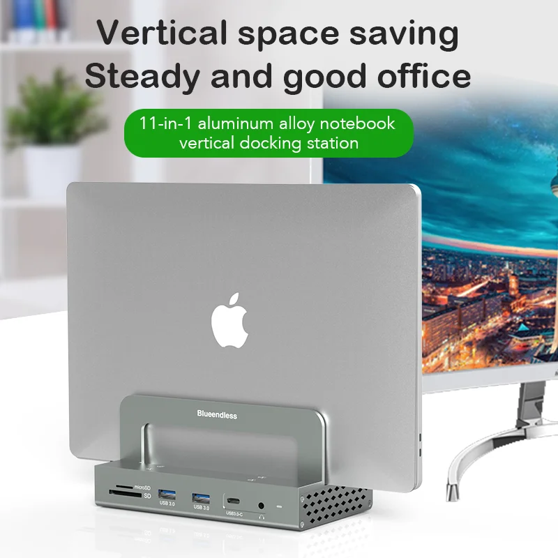 

New vertical storage bracket typec docking HDMI2.0 gigabit Ethernet port 11 in one notebook converter