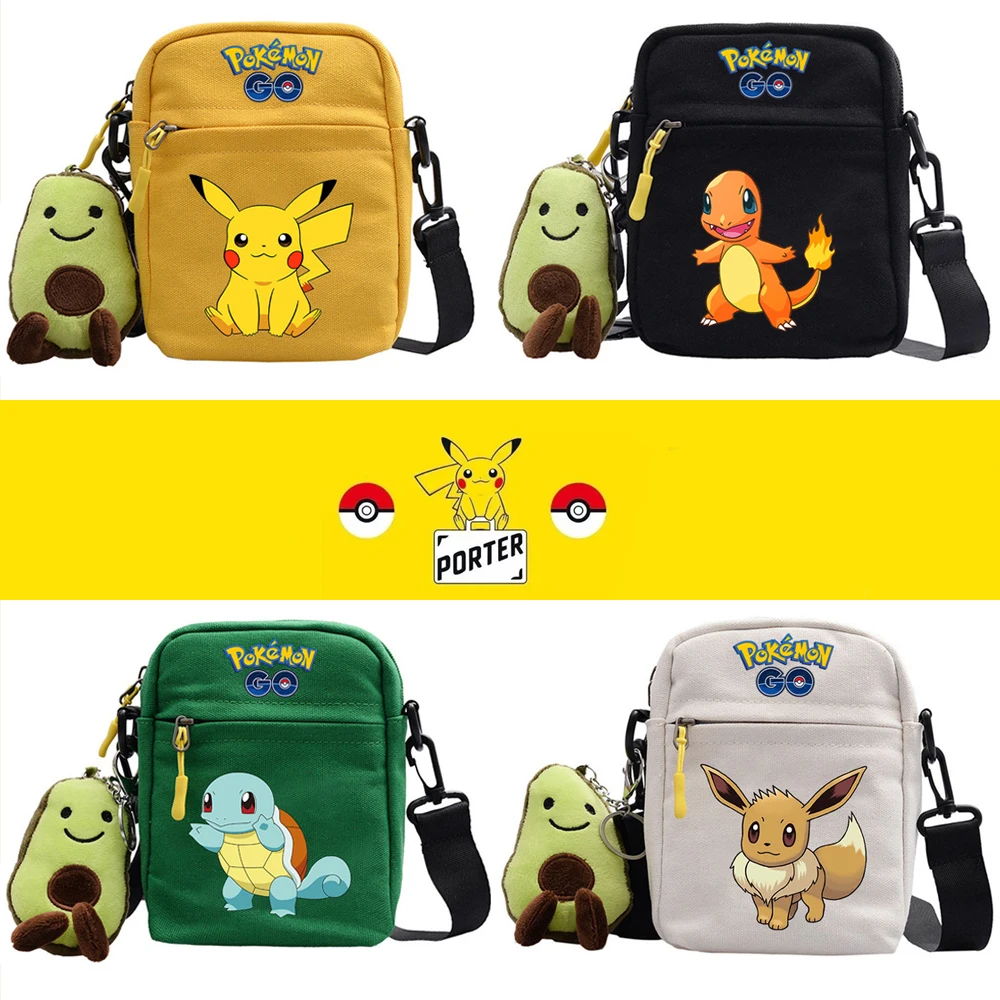 Pokemon Pikachu Anime Figure Print Small Square Bag Children Shoulder DiagonalT ravel Bag Men Women Backpack Christmas Gifts