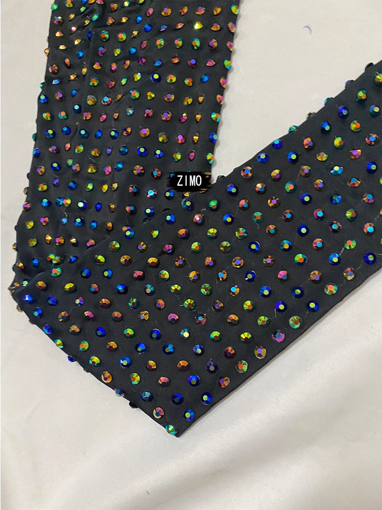 Shiny Alldiamond Tight Jumpsuit For Women Sexy Dance Elastic Performance Costume Night Party Stage Nightclub Singer Costume