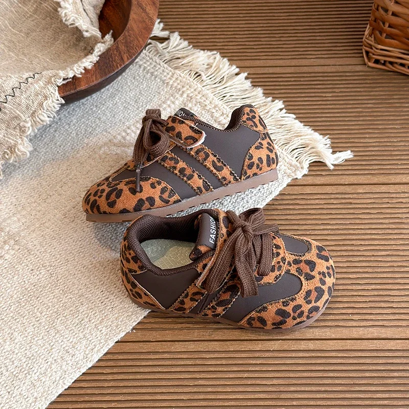 Fashion Casual Shoe Kids Sneakers Leopard Print Children Sports Shoes Autumn Toddler Comfortable Outdoor Baby Shoe Boys Girls