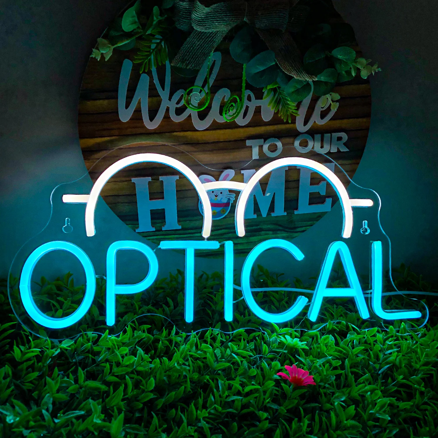 optical Glasses Neon Light - Usb Powered, Perfect For Bedroom, Living Room, Bar Wall Art, Christmas, Wedding Decor Holiday Gift