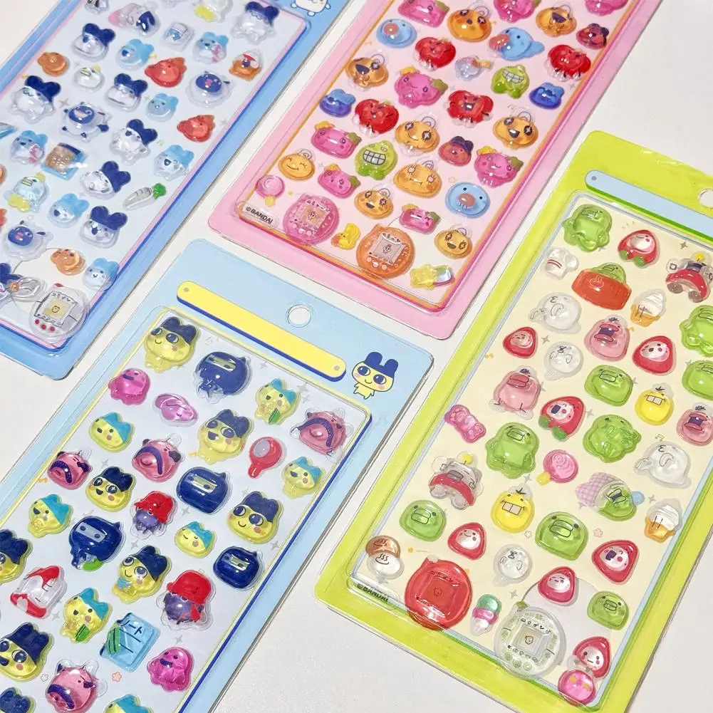 ل Tamagotchi ملصقات ثلاثية الأبعاد تنقش الملمس الكرتون ملصق مزخرفة تنوعا DIY بها بنفسك الحنين الرقمية الحيوانات الأليفة موضوع الديكور