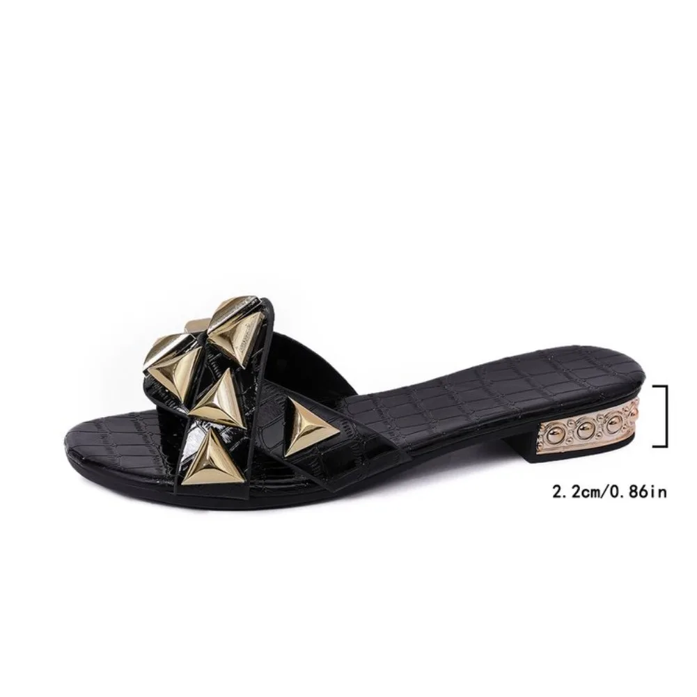 Sommer-Damenschuhe: Designer-Flip-Flops für draußen, neue luxuriöse Sandalen, modische offene Zehen-Slides zum Gehen – Detail 5