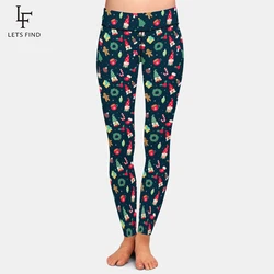 LETSFIND Winter Fashion New High Waist  Women Pants 3D Christmas Gnomes Print Fitness Slim Stretch Leggings