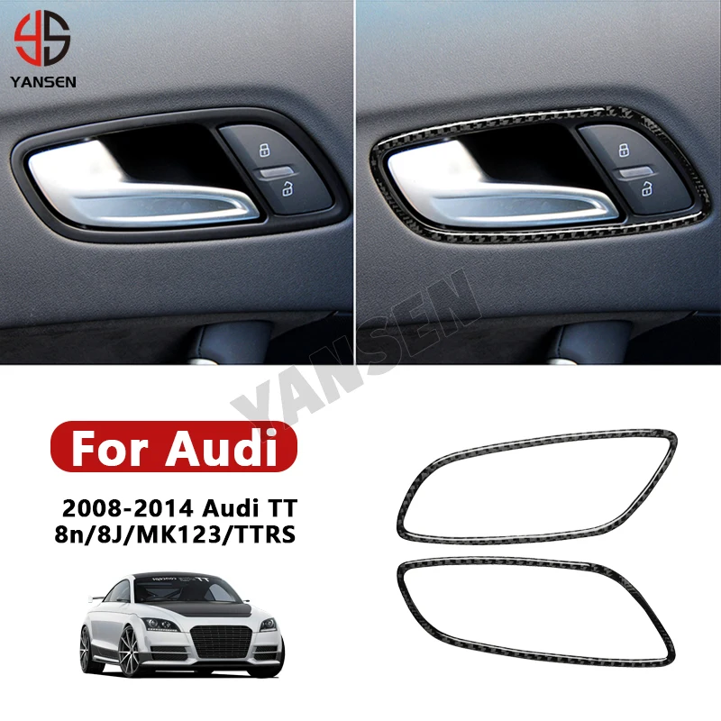 

Car Door Handle Decoration Cover Trim Car Fiber Sticker For Audi TT 8N 8J MK123 TTRS 2008-2014 Accessories
