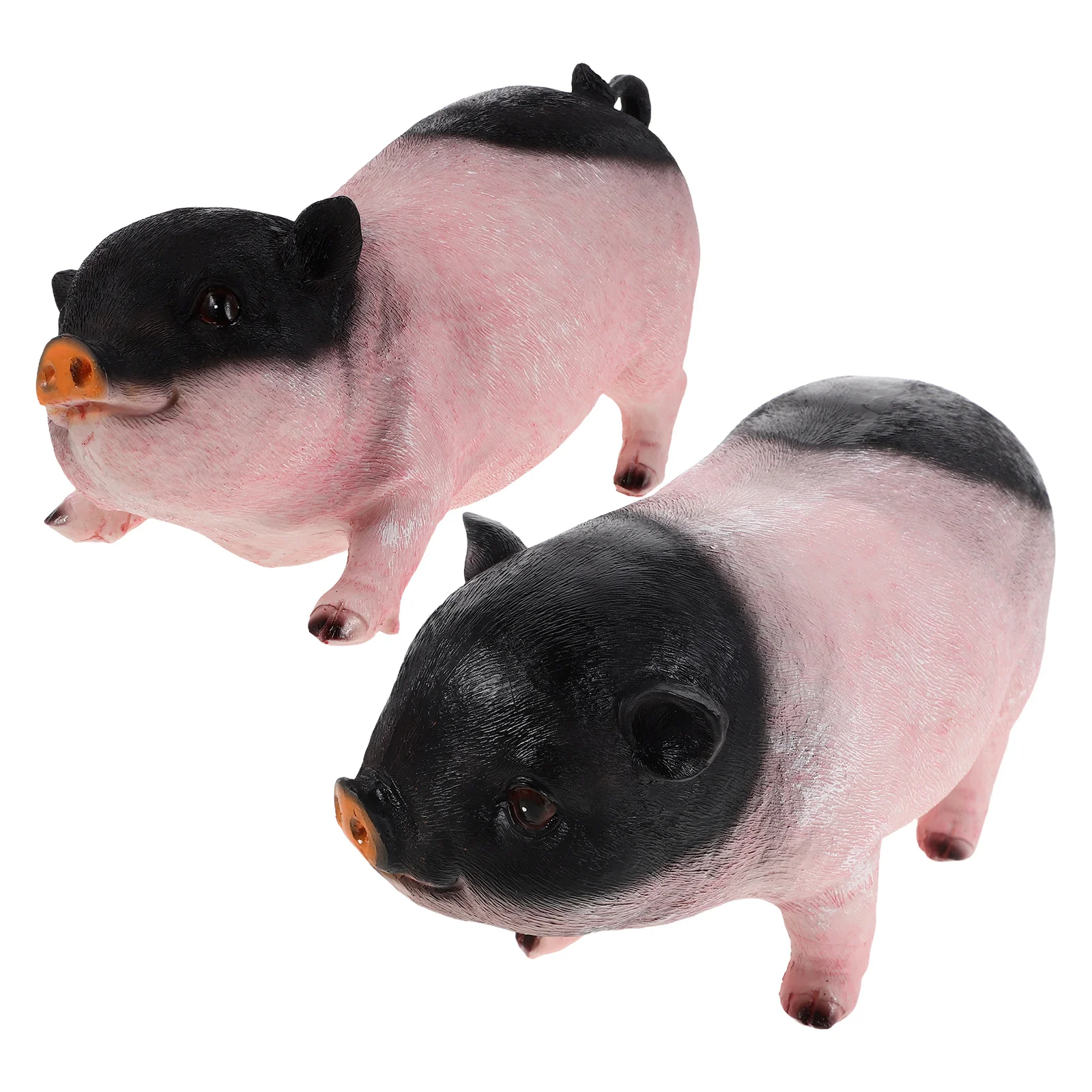 2개 세트 정원 돼지 조각상 레진 동물 조형물 실외 정원 장식 실내외 장식품 정원 장식품 조각상