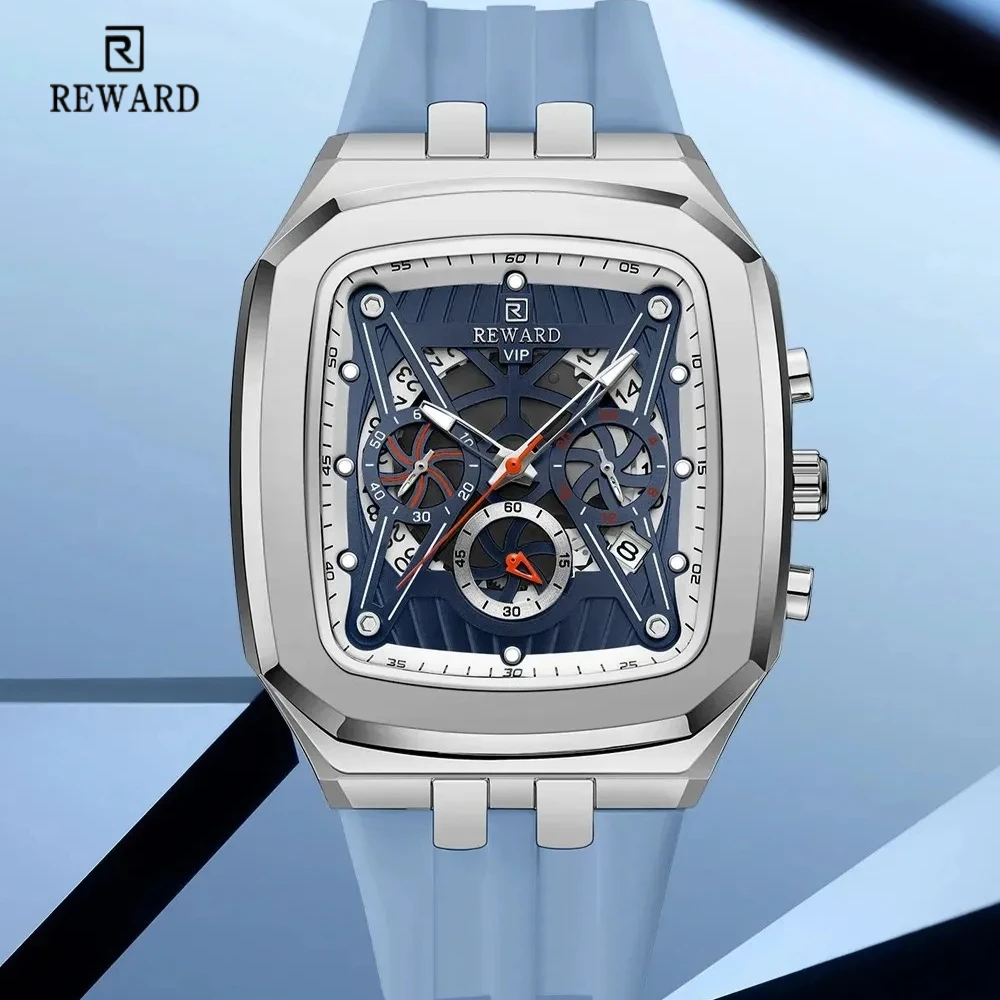 

REWARD 832260M Quartz Silicone Men's Watch Multi Functional Sports Calendar Waterproof Luminous Chronograph Watches for Men Часы