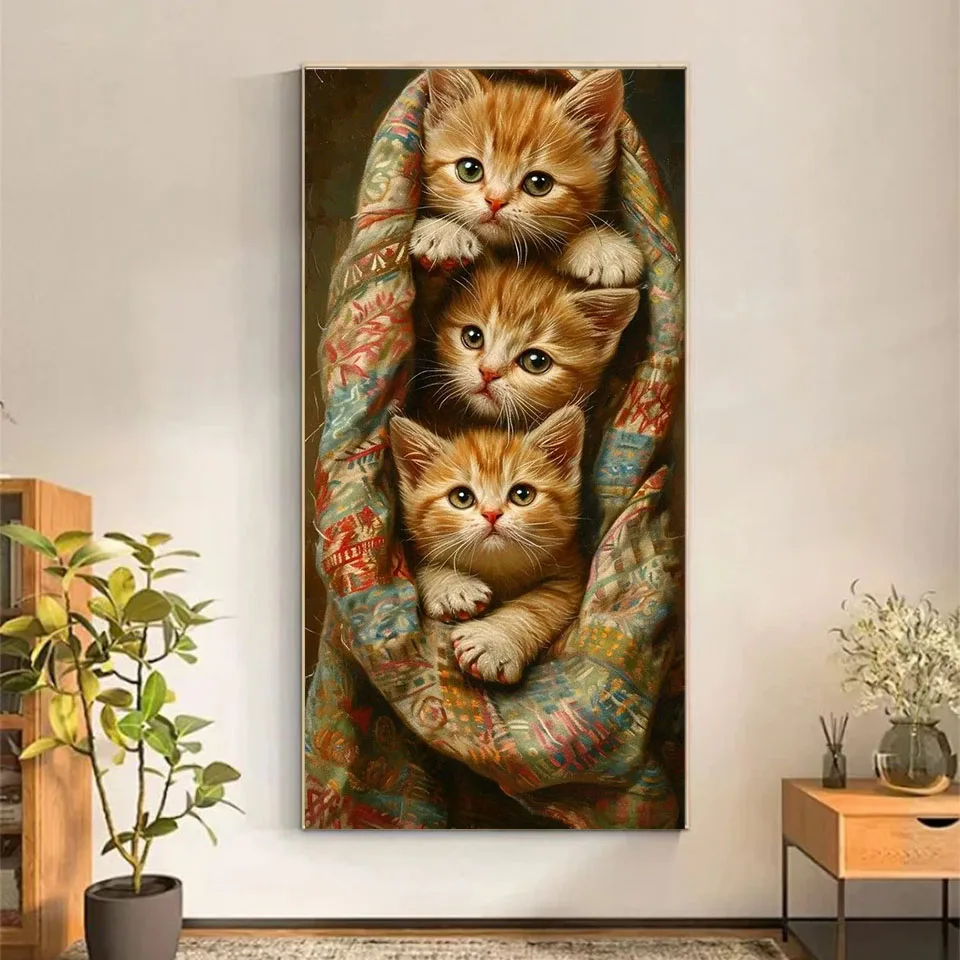 Peinture Diamants DIY scarf cat rice gemstone cross stitch 100% 5D full square round rhinestone mosaic wall home decoration