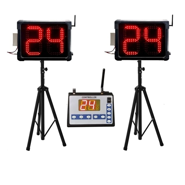 Wireless Game Controller Portable 8 Inch Digital Countdown 24s Shot Clock with Tripod Stand Outdoor Basketball Court Used
