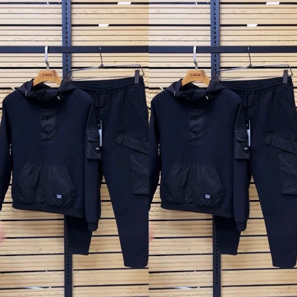 New Men\'s clothing High-Feeling Hooded Casual Sports Two-Piece Suit Comfortable and Fashionable Fashion Handsome Suit