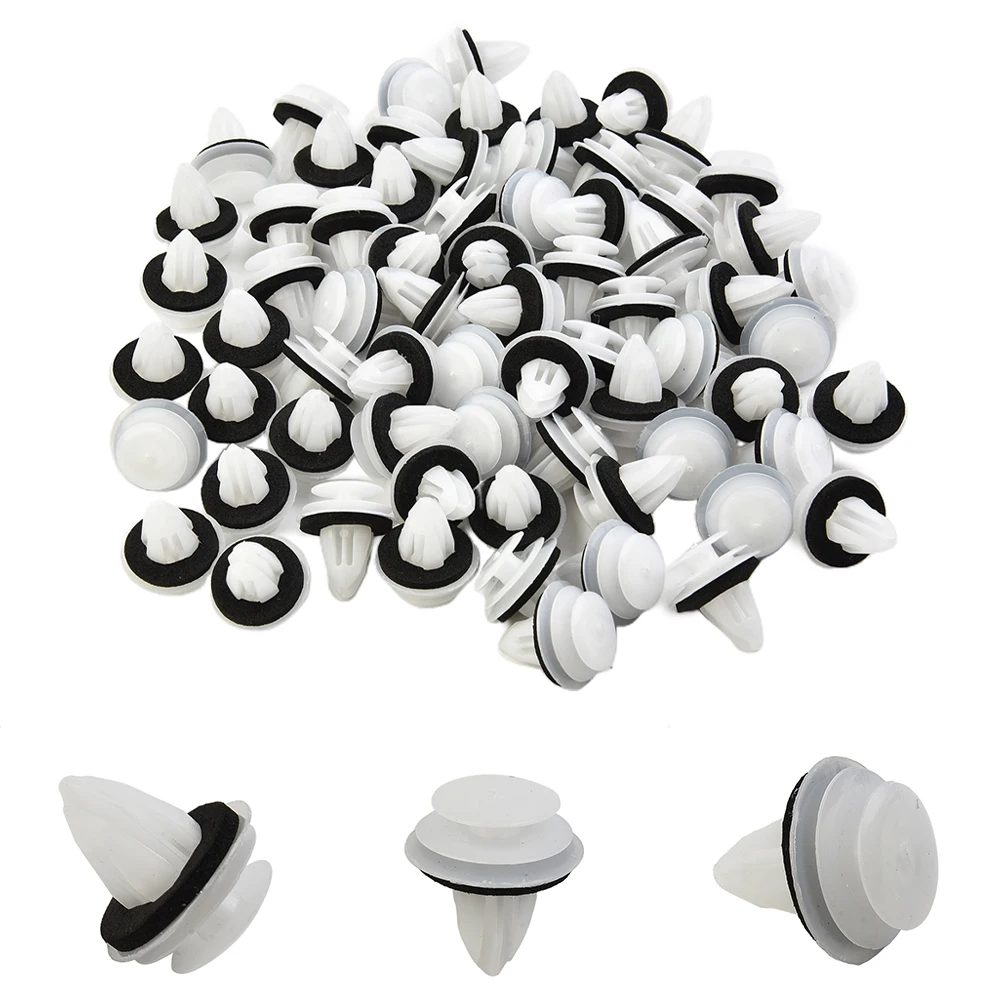 100Pcs Universal Auto Fastener Clips Retaining Door Panel Clips Bumper Clips Interior Fender Screw Rivet Fastener Fastener Clips