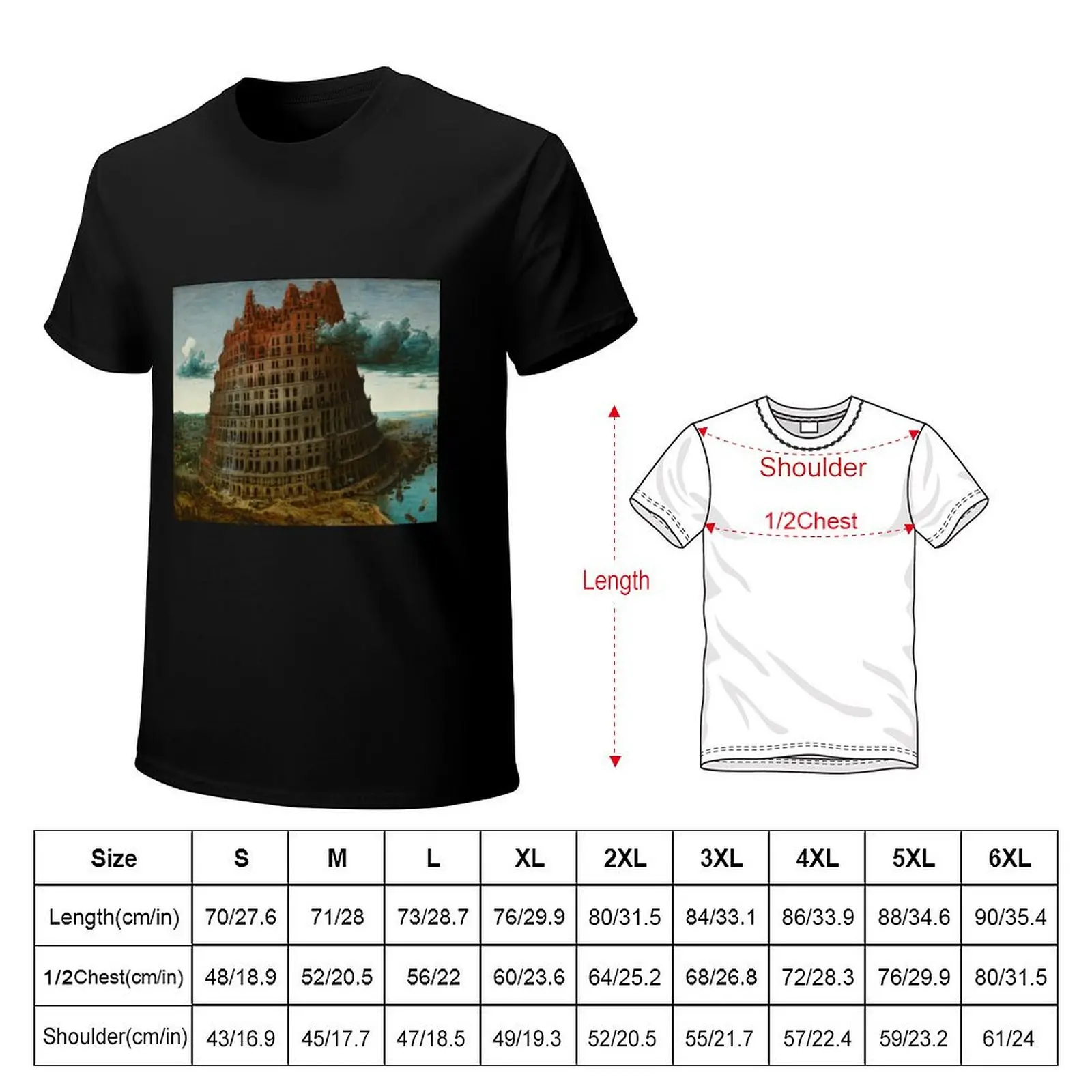 The Tower of Babel (Bruegel) T-Shirt Relaxed Fit Casual Short Sleeve Top