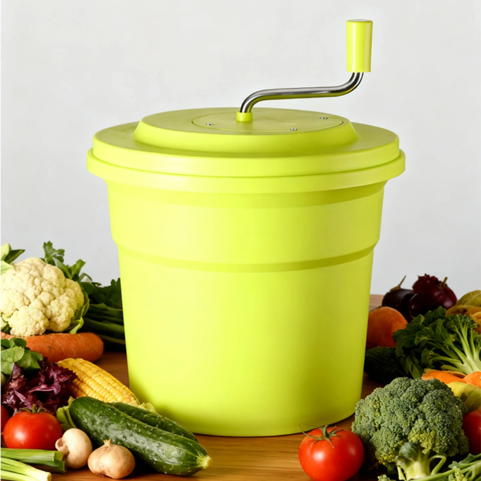 

Vegetable Drainer 19 L Manual Salad Drainer Food Prep Item Lidded Round
