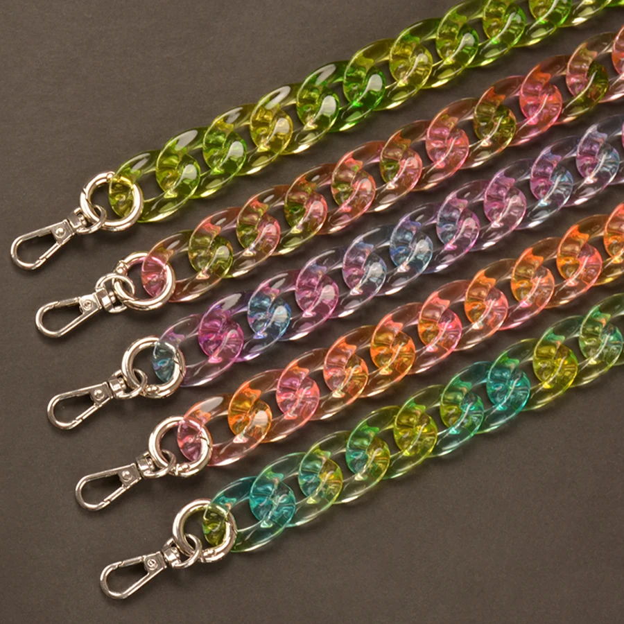 New Fashion Woman Handbag Accessory Parts Chain Transparent Acrylic Resin Chain Luxury Strap Shoulder Chain Bags Accessories