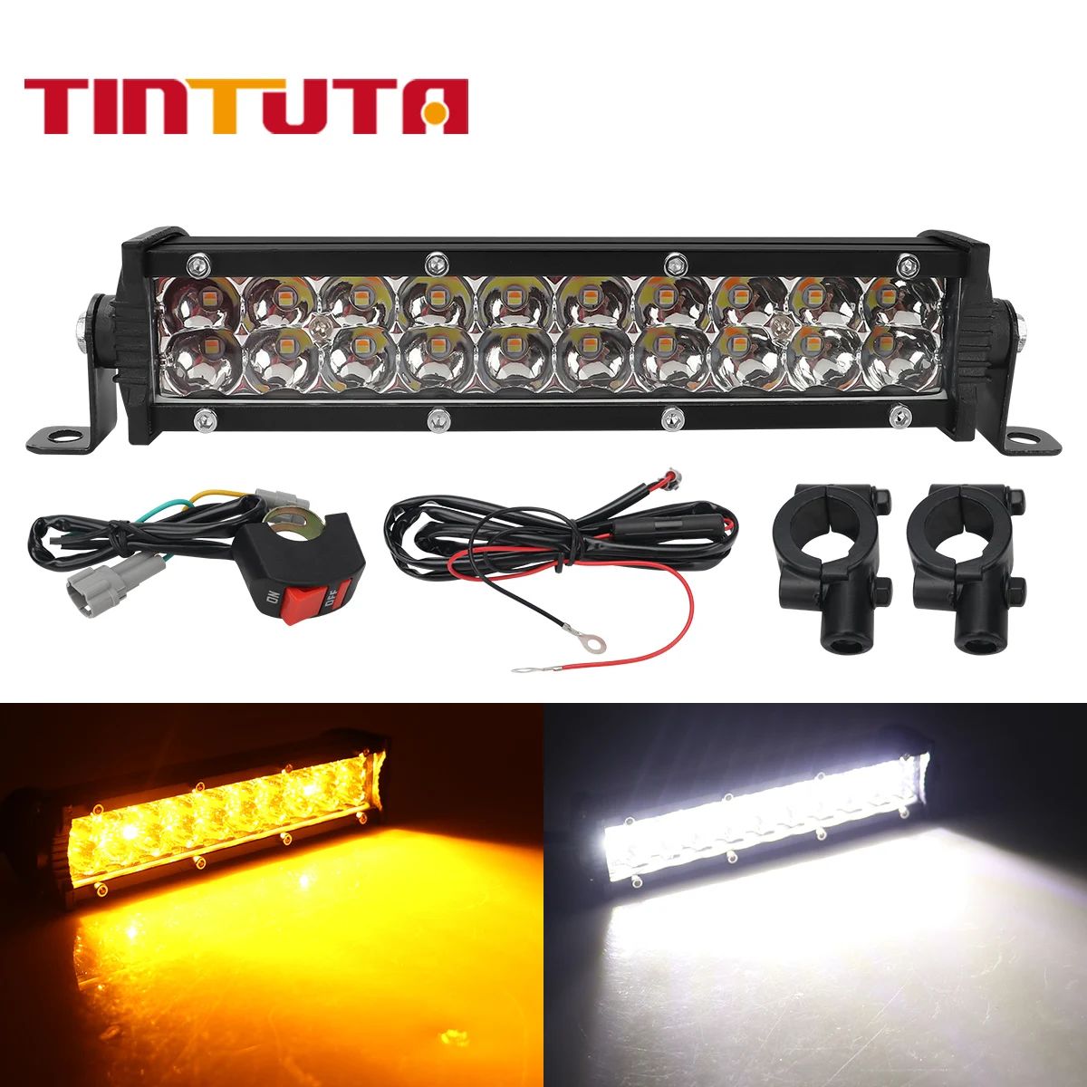 

12-24V Motorcycle LED Working Spotlights Projector Light 20SMD 3030 Chip LED Lens Additional Stroboscope Moto lights 5 Models