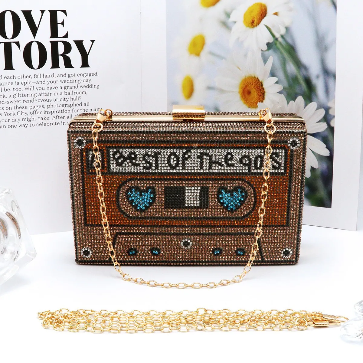 

Винтажный вечерний клатч со стразами, блестящая сумка в стиле ретро с бриллиантами для женщин, вечернее свадебное коктейльное платье