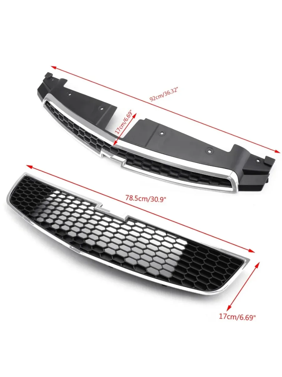 

Areyourshop Car Front Bumper Upper Lower Grille Inserts Trim Covers For Chevrolet Cruze 2009-2014 ABS Car Auto accessories