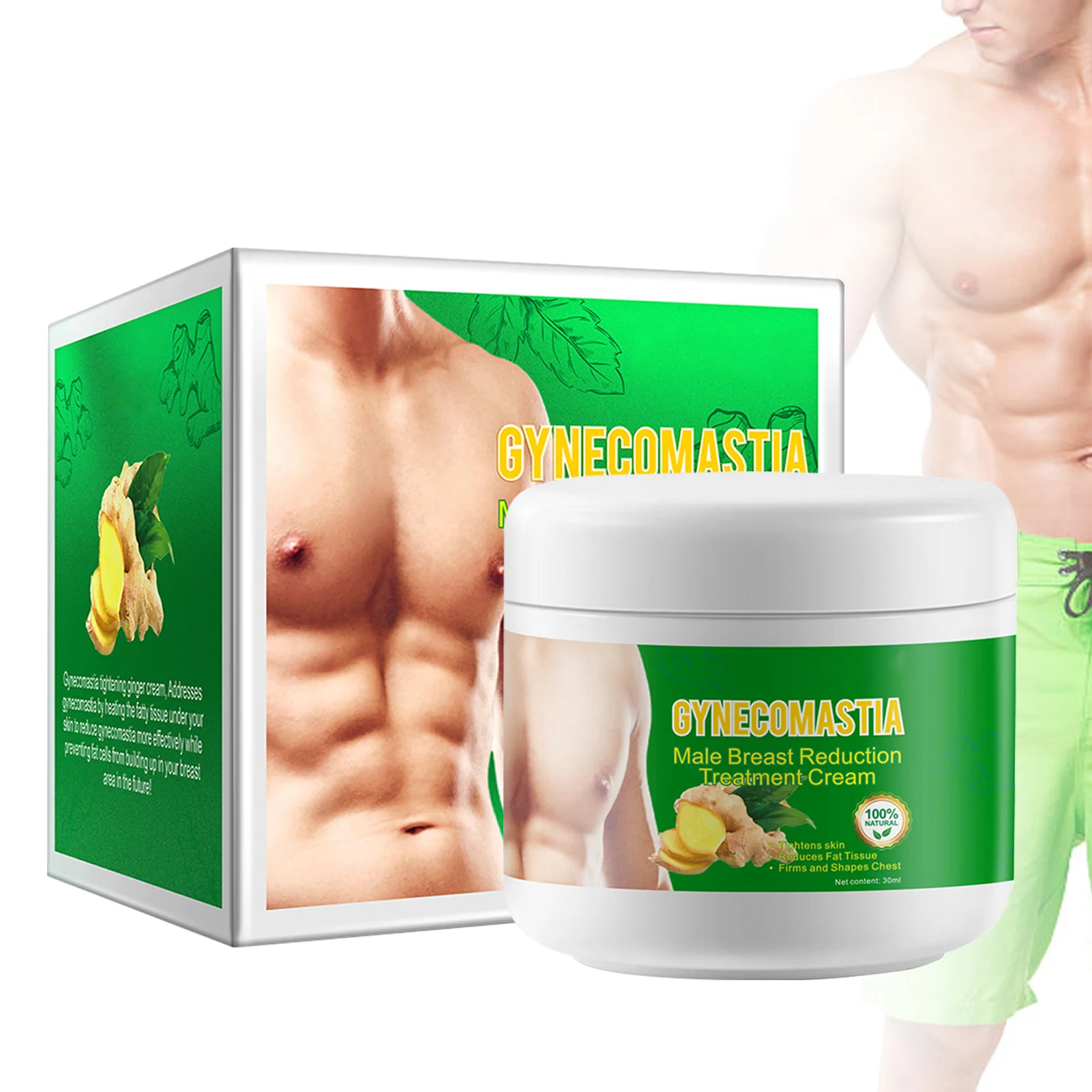 

Gynecomastia Tightening Ginger Cream Natural Plant Breast Firming Massage Cream Ginger Skin Tightening Cream Body Gel For Men