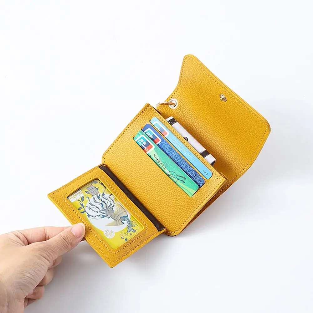 Pu Lederen Dames Korte Portemonnee Draagbare Multi-Purpose Ritssluiting Creditcardhouder Multi-Pocket Bifold Portemonnee