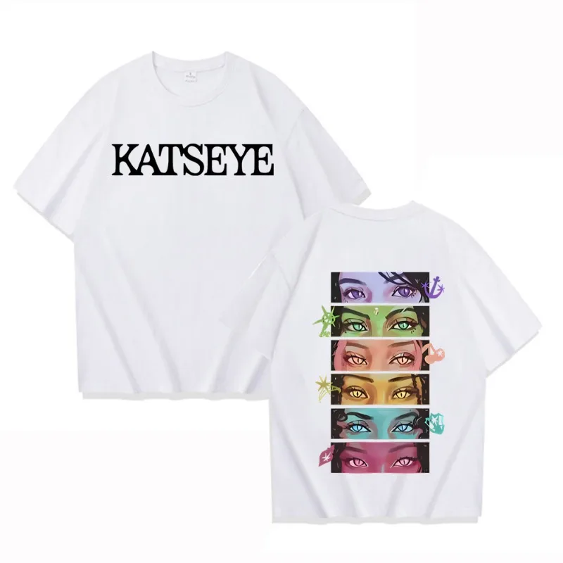 Katseye Beautiful Chaos Pure Cotton Printed Men's and Women's Personalized Short Sleeved Summer New Fashionable Casual T-shirt