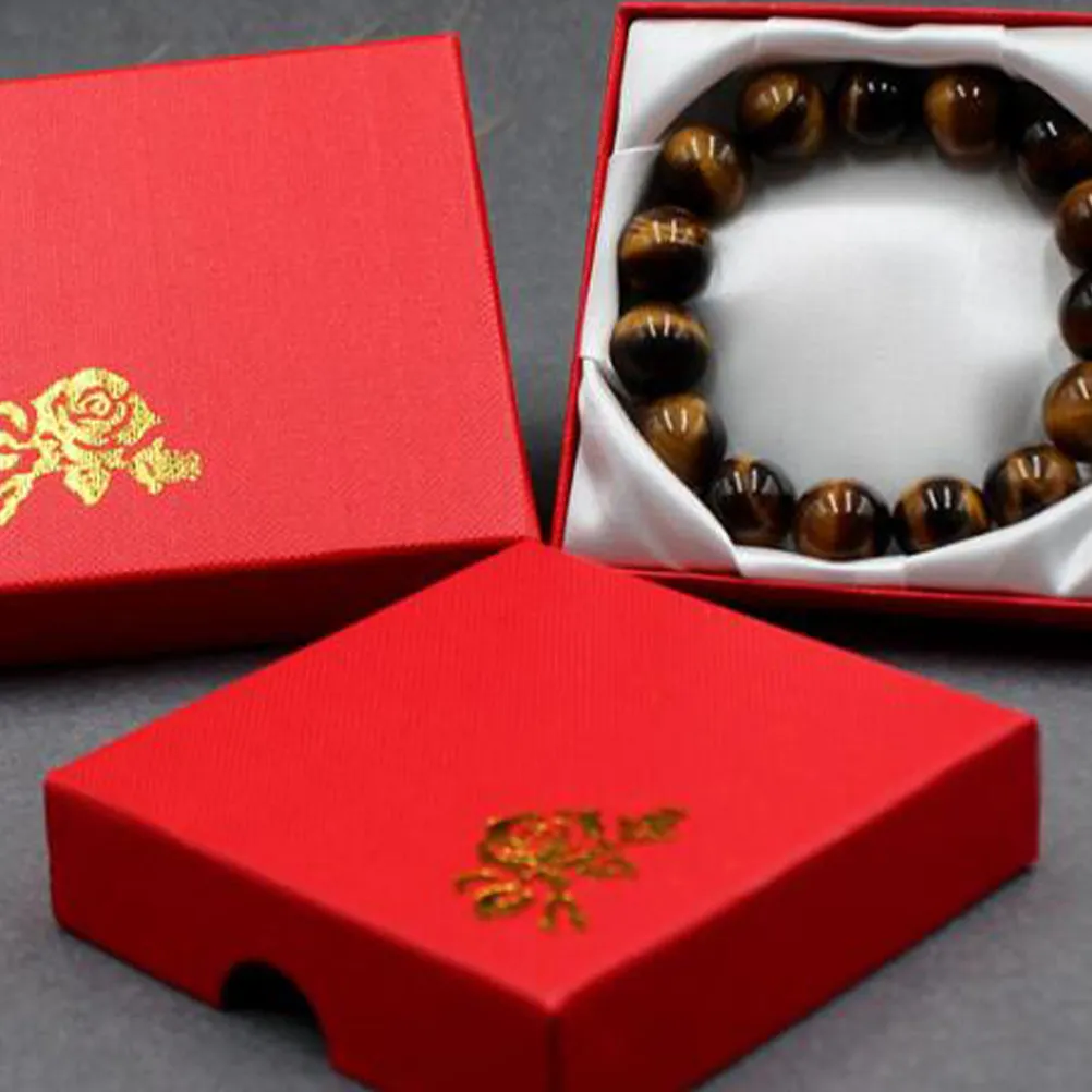 

Набор из 6 шкатулок для украшений: классический простой дизайн с крышкой, для хранения браслетов, колец, цепочек, красный органайзер-футляр