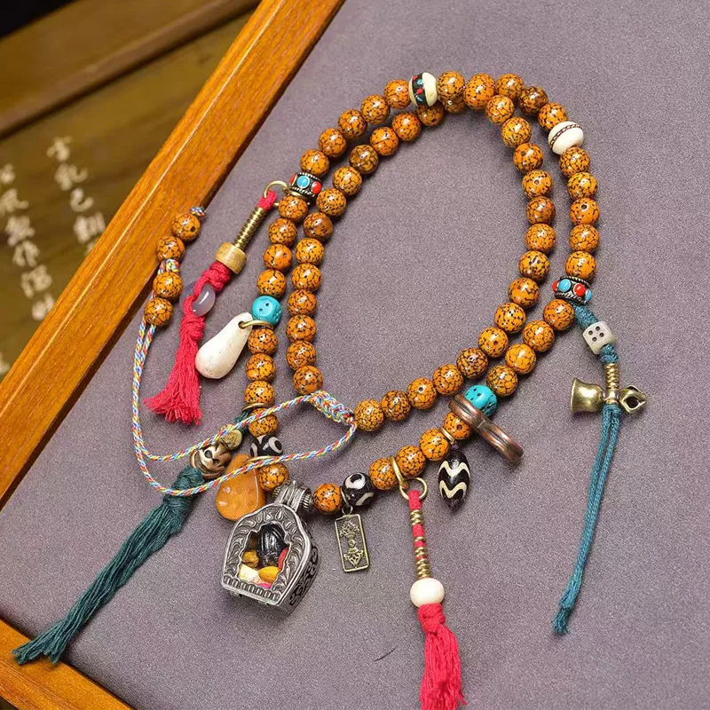 

Натуральный старый материал, кусочки звезды и луны, Бодхи Цзи, бусины Будды, подвесные на шею, тибетская кормушка на удачу, коробка Gawu, подвеска, аксессуары