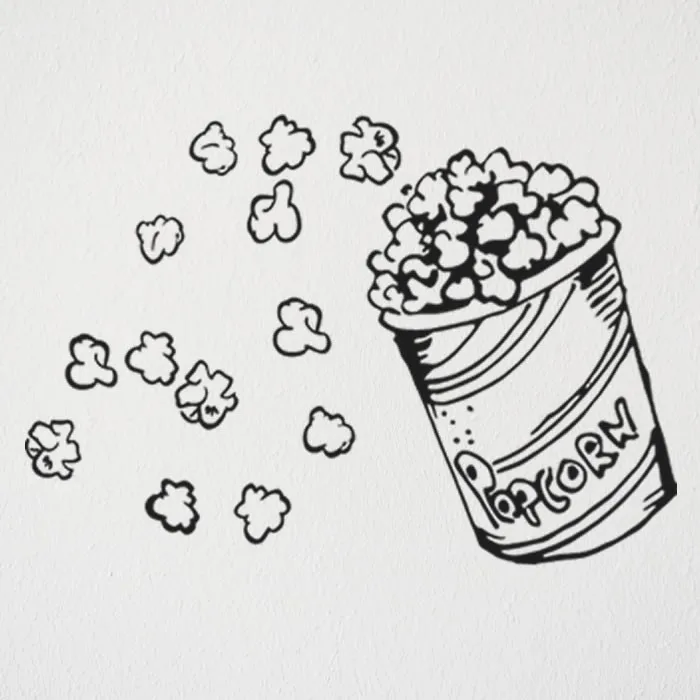 Popcorn Popcorn Cinema Wall Sticker