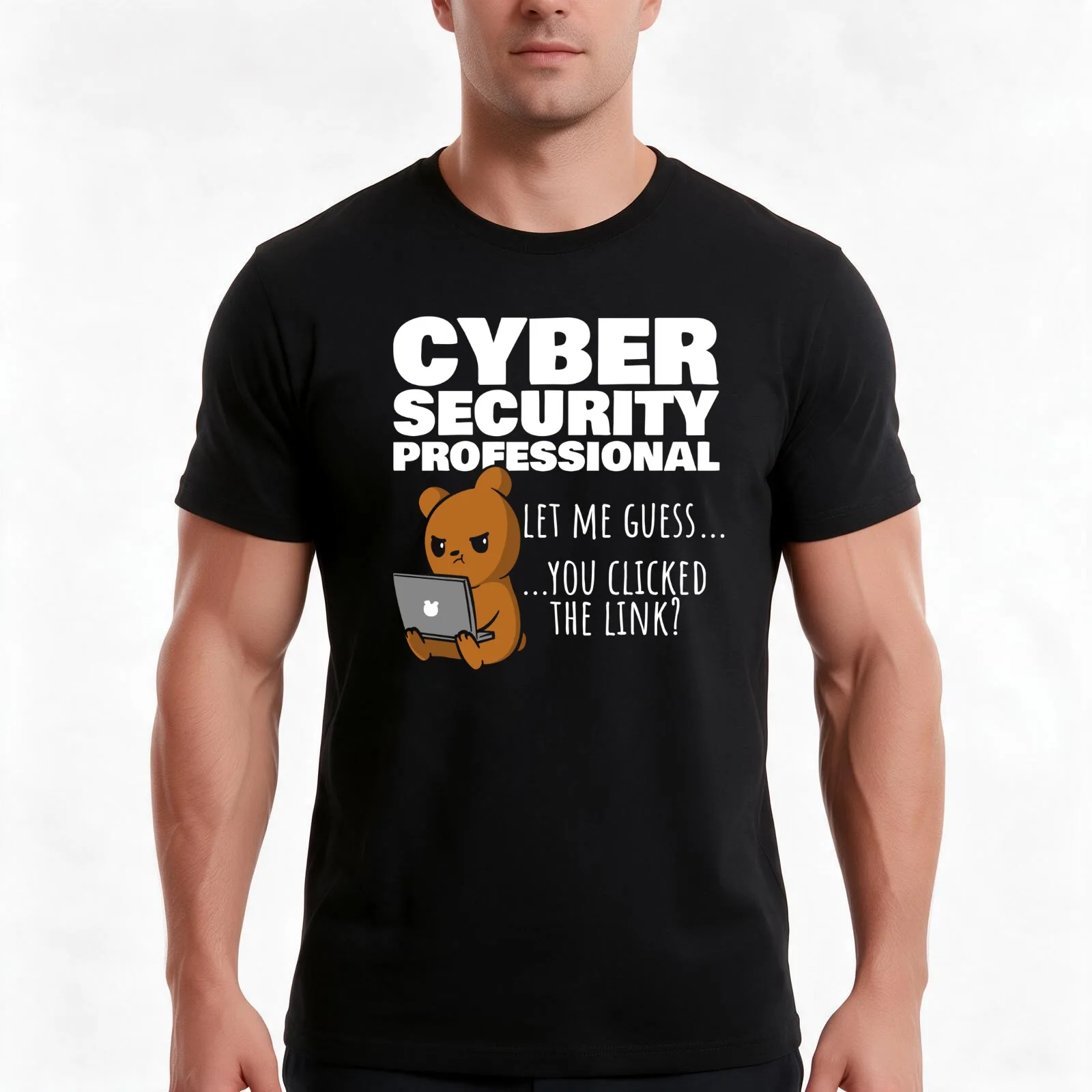 You Clicked The Link? Funny Cybersecurity Infosec T-Shirt, Summer Casual Cotton Tee, Oversized Streetwear Tops, Unisex Men Women