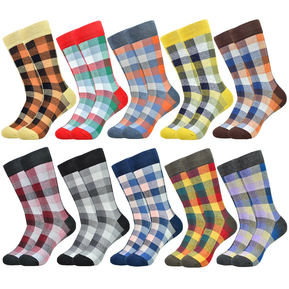 Men\'s Socks Casual Business Dress High Quality Happy Combed Cotton Socks Fashion Funny Plus Size Men Gift Socks