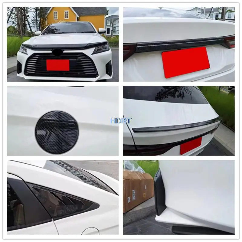 Car Rear Window Blind Trunk Fog Light Spoiler Styling View Mirror Trim Hood Strip Tail Wing For Toyota Vios/Yaris Ativ 2023 +