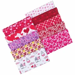 Tessuto di san valentino tessuto cuore rose d'amore tessuto romantico trapuntatura Patchwork cucito ritagli di tessuto floreale per le vacanze fai da te