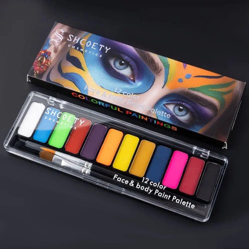 

Colorful Body Face Painting Kit Tattoo Waterproof Body Art Painting Easy To Clean Long Lasting Face Painting Palette Cosplay