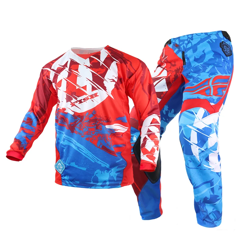 

НОВЫЙ комбинированный комплект из джерси Fly Fish для мотокросса Kinetic Outlaw, снаряжение для верховой езды MX/ATV, гоночный костюм