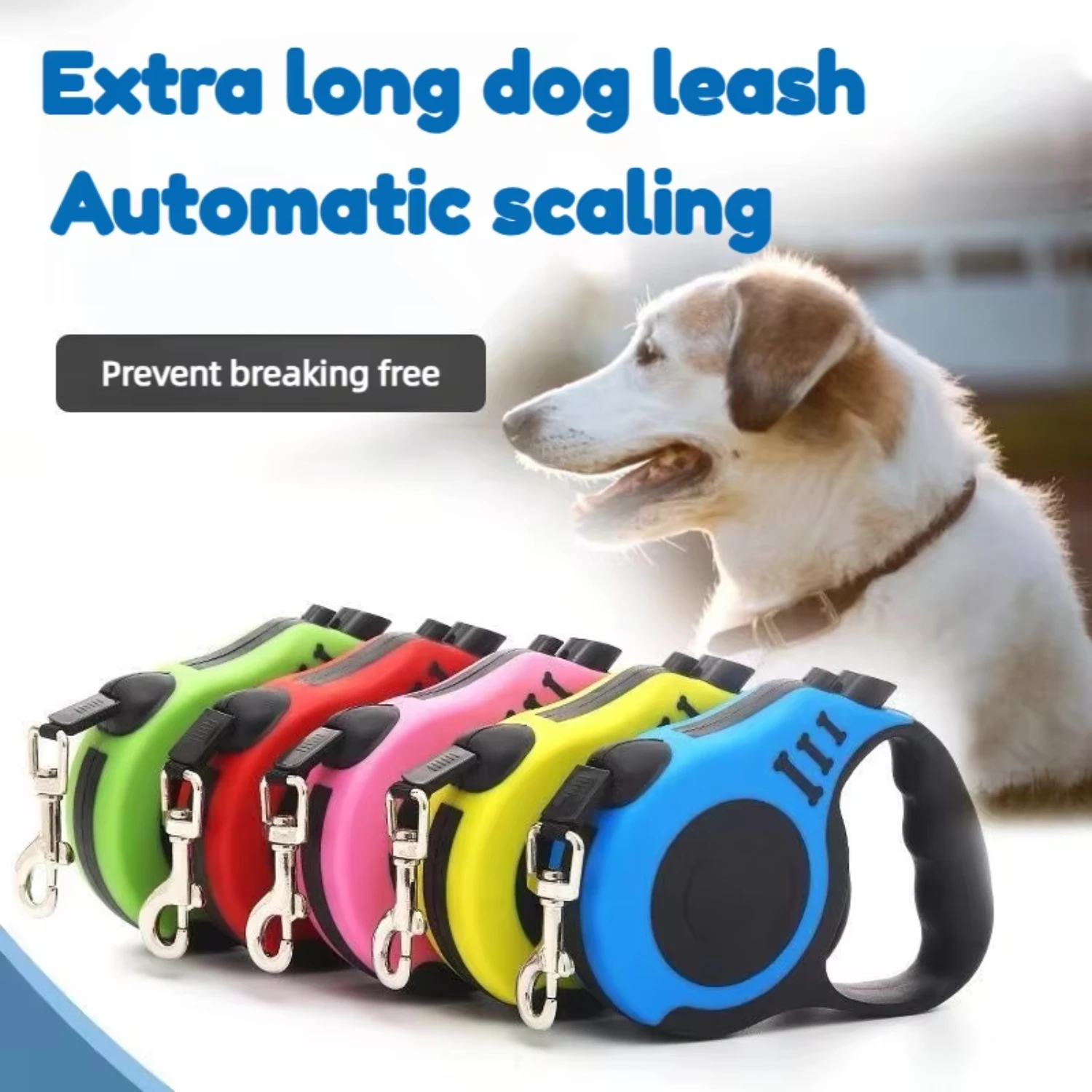 1pcs Durable Heavy Duty Nylon Telescopic Dog Rope Automatic Retractable Leash with -Slip Handle Walking Pet Leash Accessories