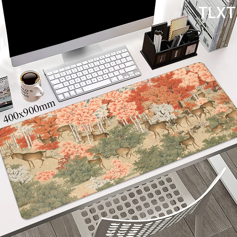 

Chinese Painting Art Mousepad Large Masuepad Computer Keyboard Deskpad Desk Mat Accessories Table Carpet Mouse Pad 90x40 100x50