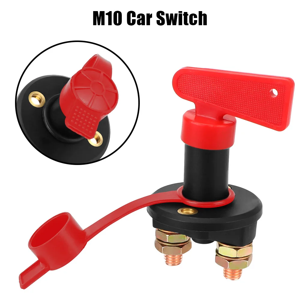 Main Cut Off Kill Switch 12V 24V Red Key Cut Off Battery Vehicle Car Modified Isolator Disconnector Car Power Switch
