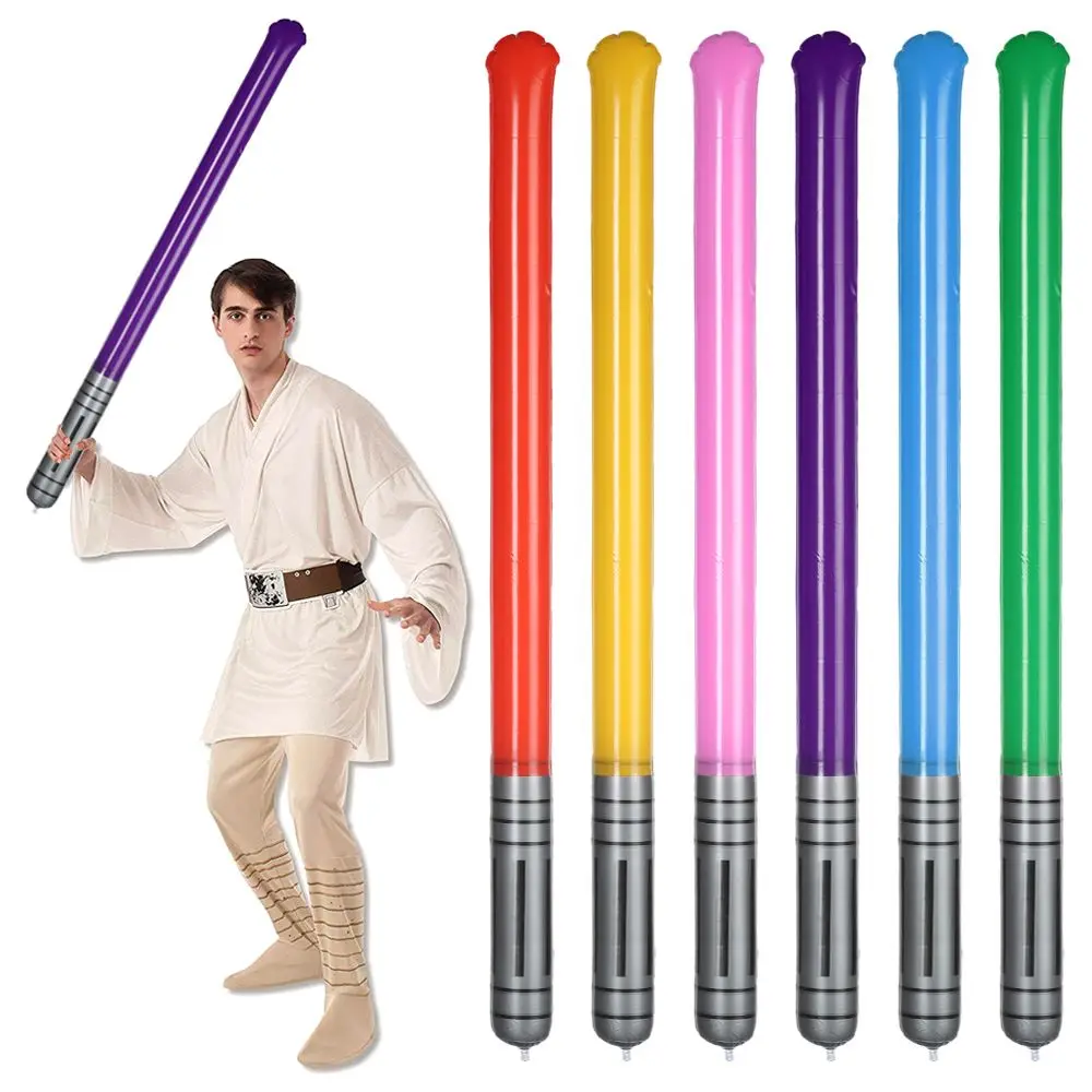 6 pçs diversão ao ar livre adereços de festa presentes aniversários fãs estrela cosplay sabre leve brinquedos inflados espada inflável