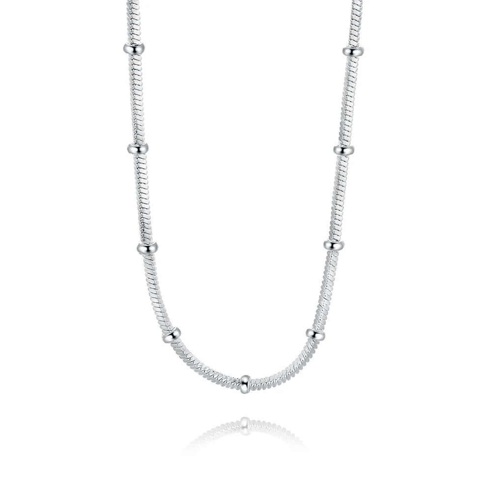 wholesale 925 Silver Plated jewelry European style popular Women lady cute Charms Snake chain necklace fashion Christmas Gift