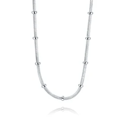 wholesale 925 Silver Plated jewelry European style popular Women lady cute Charms Snake chain necklace fashion Christmas Gift