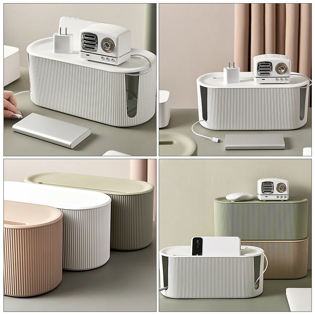 

1Pcs Cable Storage Box Durable Simple Design Wire Organizer Container for Desk Home Office Cable Holder Charging Socket Case
