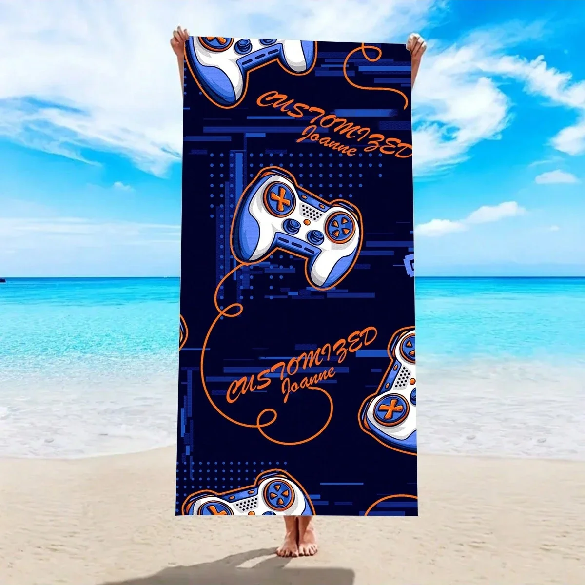 1pc Style Blue Mandalay Pattern Beach Towel,Ultra-Fine Fiber Beach Blanket,Highly Absorbent Bath Towel,Suitable For Summer