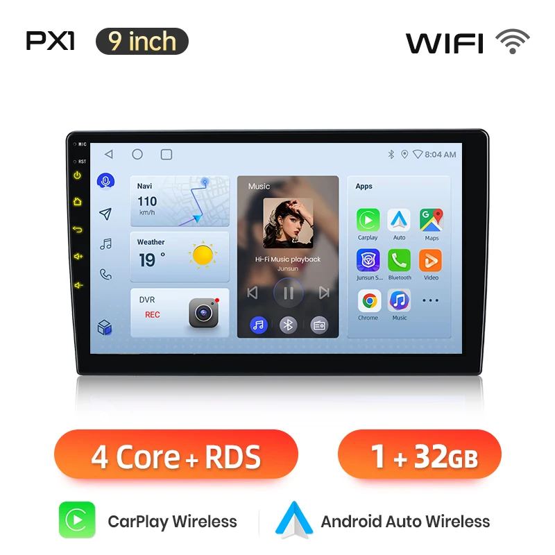 AWESAFE Draadloze CarPlay Android Auto Radio voor Ford Nieuwe Transit 2009 2010-2019 Auto Intelligente Systemen RDS GPS FM BT DSP SWC