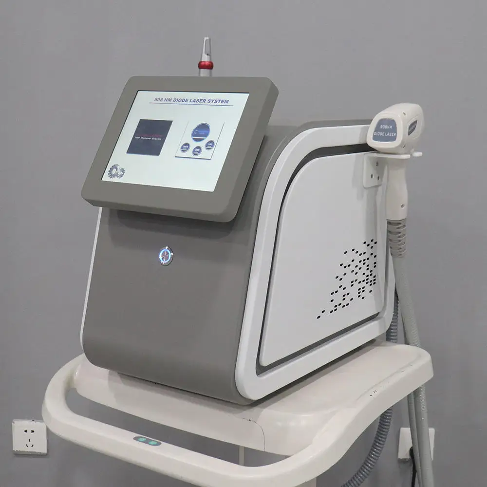 Professional 2 In1 808nm Diode Hair Removal Skin Rejuvenation YAG Lasers Tattoo Removal Machine